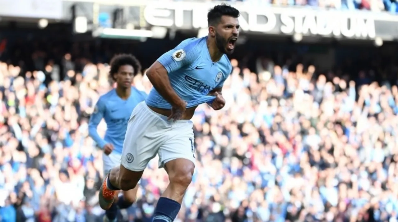  File photo of Sergio Aguero. Photograph:(AFP) 